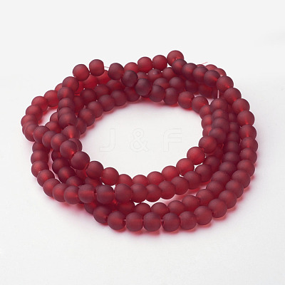 Baking Paint Transparent Glass Bead Strands X-GLAA-S031-6mm-14-1