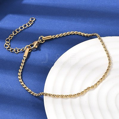 Twist 304 Stainless Steel Link Chains Bracelets for Women BJEW-K240-09G-1
