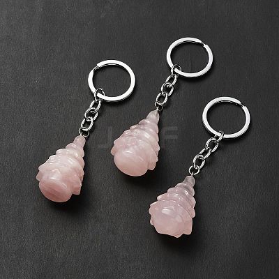 Natural Rose Quartz Keychain G-G997-D06-1