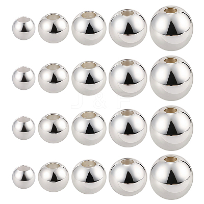 250Pcs 5 Styles Rack Plating Brass Spacer Beads KK-PA0001-02S-1