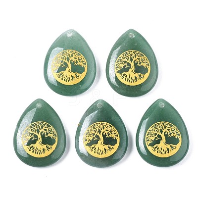 Natural Green Aventurine Pendants G-T122-71I-1