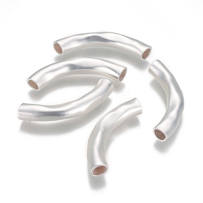 Brass Curved Tube Beads KK-K238-38MS-1