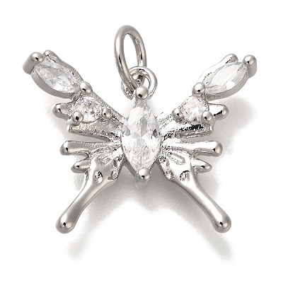 Rack Plating Brass Micro Pave Cubic Zirconia Pendants KK-I720-38P-1