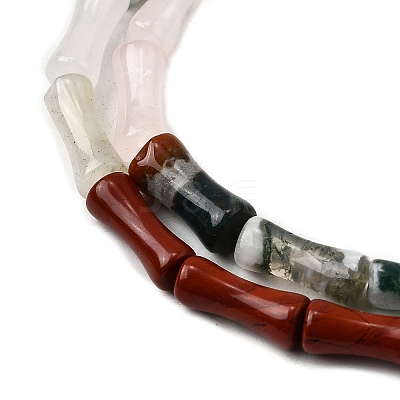 Natural Rose Quartz & Green Aventurine & Red Jasper & Indian Agate & Quartz Crystal Beads Strands G-F801-D-01-1