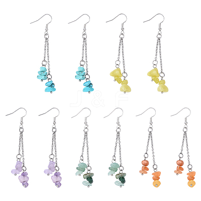 5Pair Brass Dangle Earring EJEW-YW00001-01-1