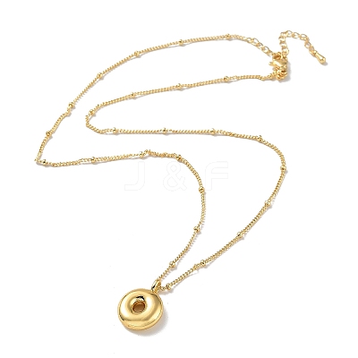 Initial Letter Brass Pendant Necklace LS-NJEW-A015-21G-O-1
