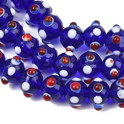 Handmade Bumpy Lampwork Beads Strands LA-CBA05D6-01-06-1