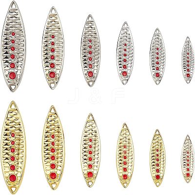 12 Pcs 6 Styles Zinc Alloy Fishing Bait Jig Head Spoon Lure FIND-FH0001-61-1
