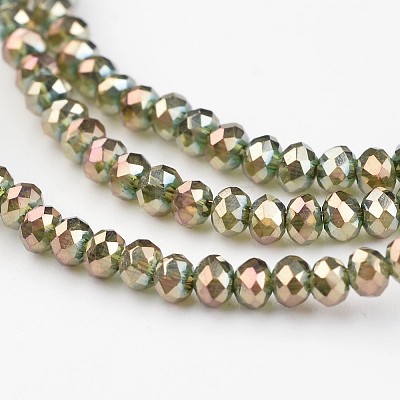 Electroplate Glass Beads Strands EGLA-P018-2mm-FR-B08-1