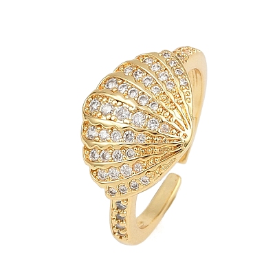 Brass Micro Pave Cubic Zirconia Cuff Rings for Women RJEW-L132-03G-02-1