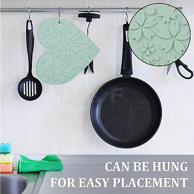 2Pcs 2 Colors Silicone Hot Mats for Hot Dishes AJEW-GF0008-29A-1