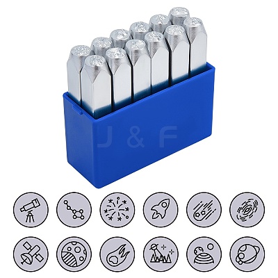 Iron Metal Stamps seal AJEW-L060-03O-1