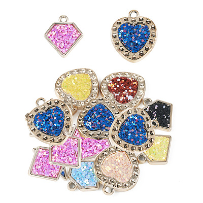30Pcs 2 Styles UV Plating Acrylic Pendants PACR-TA0001-13-1