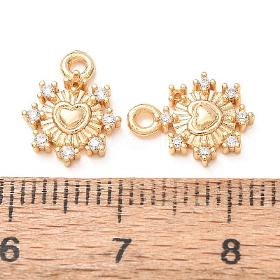 Valentine's Day Brass Micro Pave Clear Cubic Zirconia Charms CU-K002-13G-1