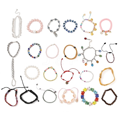 Glass & Polymer Clay & Acrylic Bracelets Kits BJEW-XCP0002-06-1