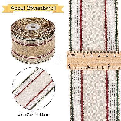 Polyester Stripe Pattern Ribbons OCOR-WH0060-43-1