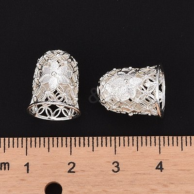 Apetalous Hollow Bell with Flower Brass Bead Caps KK-TA0003-01S-1