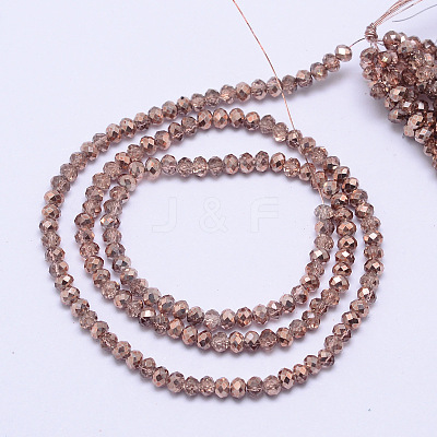 Faceted Rondelle Transparent Painted Glass Beads Strands DGLA-J001-C13-4mm-1