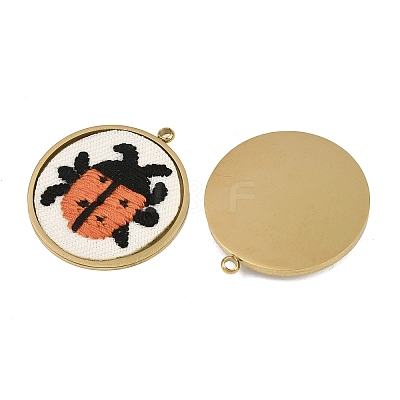 304 Stainless Steel & Embroidered Pendants SA-CBA1ED9-02G-1