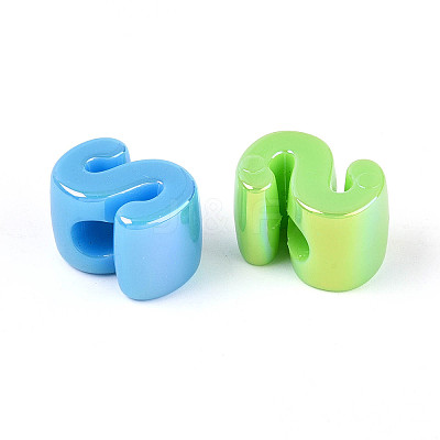 UV Plating Opaque Acrylic European Beads OACR-M027-03S-1