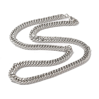 Iron Cuban Link Chain Necklaces for Women Men NJEW-A028-01B-P-1