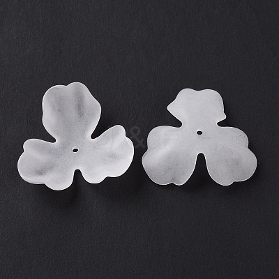 3-Petal Transparent Acrylic Bead Caps X-OACR-A017-11-1