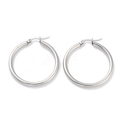 Non-Tarnish Ring 304 Stainless Steel Hoop Earrings for Women Men EJEW-B049-01D-P-1