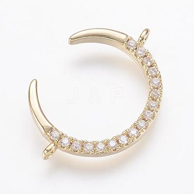Brass Micro Pave Cubic Zirconia Links ZIRC-G109-56G-NR-1