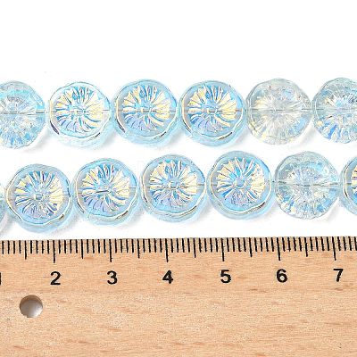 Half Electroplate Baking Paint Glass Beads Strands EGLA-K061-11A-AB06-1