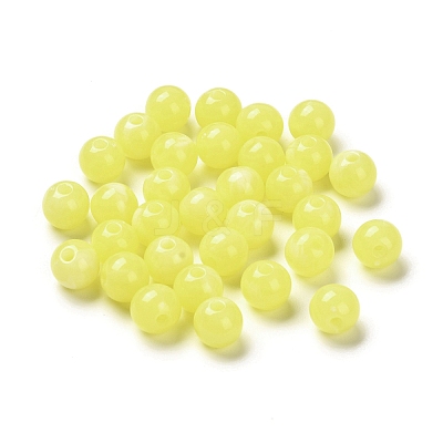 Imitation Jade Acrylic Beads MACR-G066-01D-1