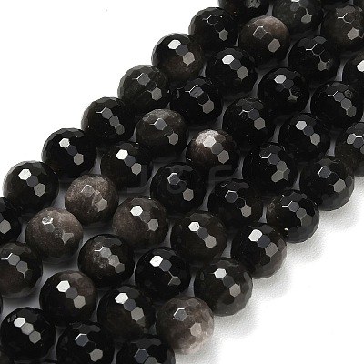 Natural Silver Obsidian Beads Strands G-C280-B08-10mm-1