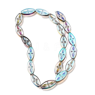 Electroplated Transparent Glass Beads Strands GL-CBA98F0-08F-1