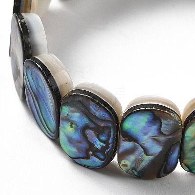 Natural Abalone Shell/Paua Shell Stretch Bracelets BJEW-L613-24-01-1