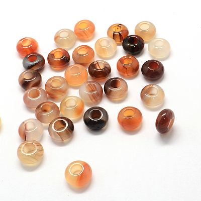 Natural Agate European Large Hole Beads X-G-Q442-13-1