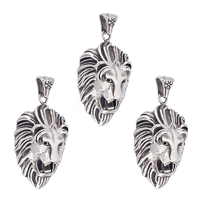 3Pcs 304 Stainless Steel Pendants STAS-UN0037-59-1