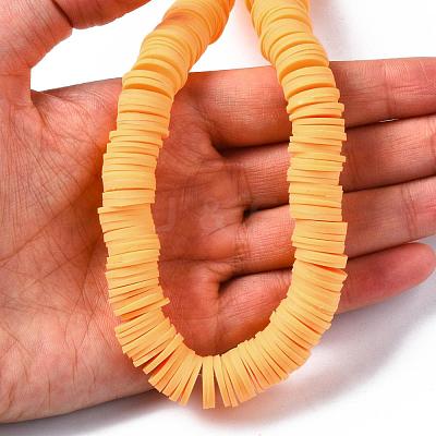 Flat Round Handmade Polymer Clay Beads CLAY-R067-12mm-15-1