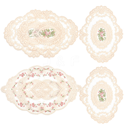 6Pcs 3 Style Polyester Embroidery Table Mats AJEW-GF0004-86-1