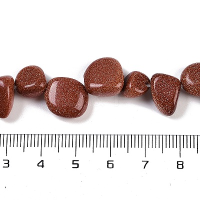 Synthetic Goldstone Nuggets Beads Strands G-B125-A07-01-1