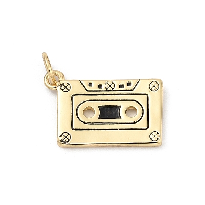 Brass Enamel Pendants KK-U062-36G-1