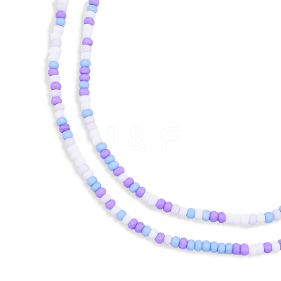Opaque Spray Painted Glass Bead Strands GLAA-N047-07-05-1