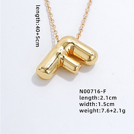 Stainless Steel Party Balloon Letter Pendant Cable Chain Necklaces for Women YF1942-6-1