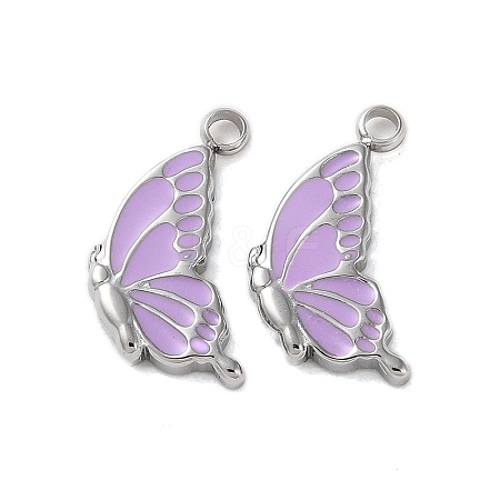 304 Stainless Steel with Enamel Charms STAS-L022-400P-02-1