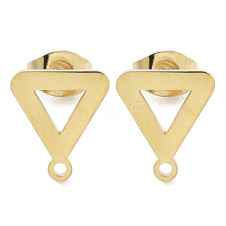 Triangle Ion Plating(IP) 304 Stainless Steel Stud Earring Findings STAS-I206-110G-1