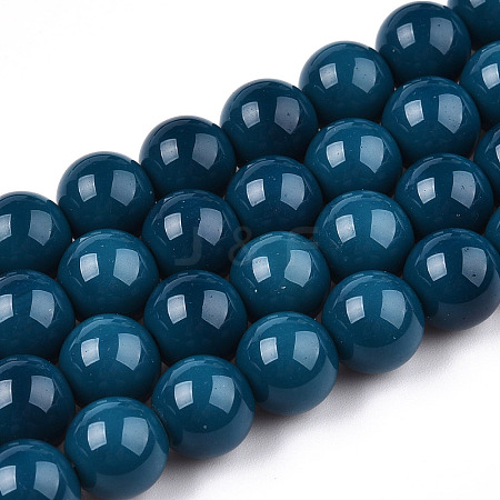 Opaque Solid Color Glass Beads Strands X-GLAA-T032-P10mm-14-1