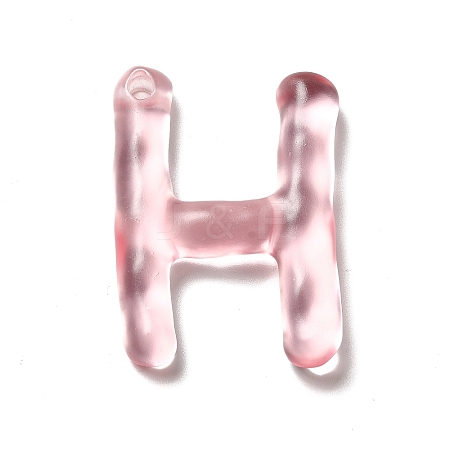 Transparent Resin Alphabet Pendants LS-RESI-C028-02H-1