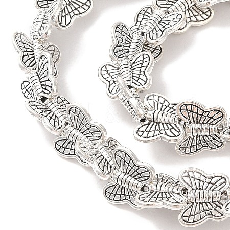 Tibetan Style Butterfly Alloy Bead Strands TIBEB-O007-07-RS-1