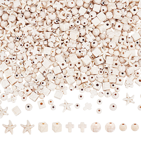 600Pcs 5 Styles Crackle Opaque Acrylic Beads OACR-UN0001-19-1