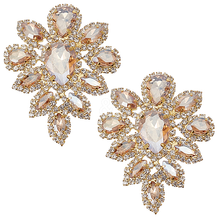 2Pcs Alloy Glass Rhinestone Cabochons FIND-CY0001-75-1