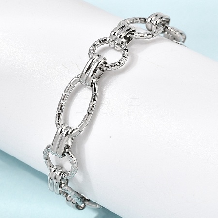 Hammered 304 Stainless Steel Link Chain Bracelets for Women BJEW-L720-01P-1