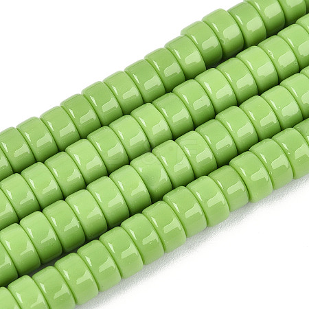 Opaque Solid Color Glass Beads Strands GLAA-N026-3x6mm-07-1